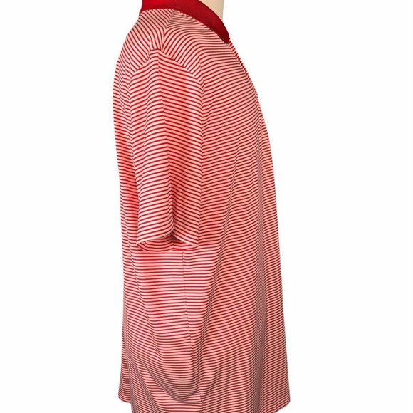 Nike Golf Dri-Fit Red & White Striped Men's Polo Shirt XL Extra Large - Picture 2 of 9